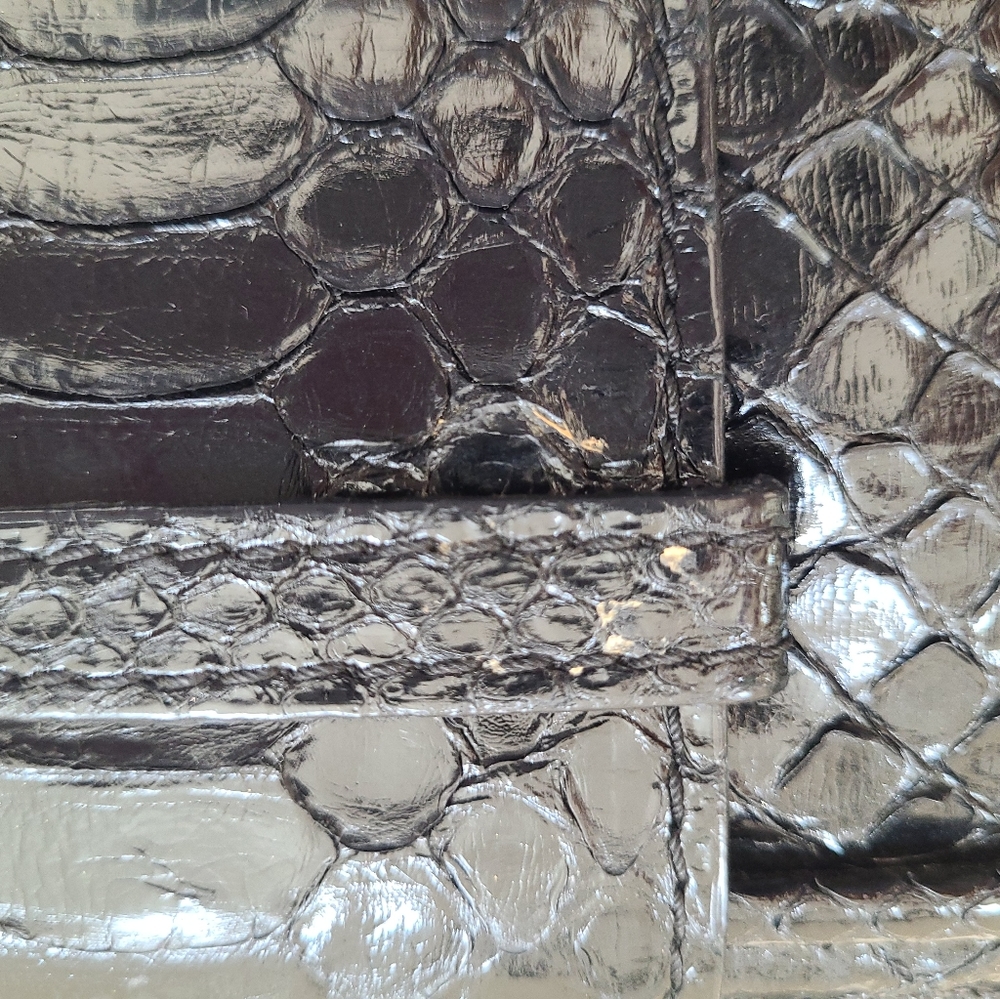 Silvano Biagini Python Snake Black Clutch Italy - image 7